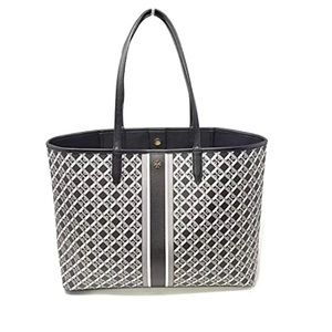 Tory Burch Black Geo logo tote